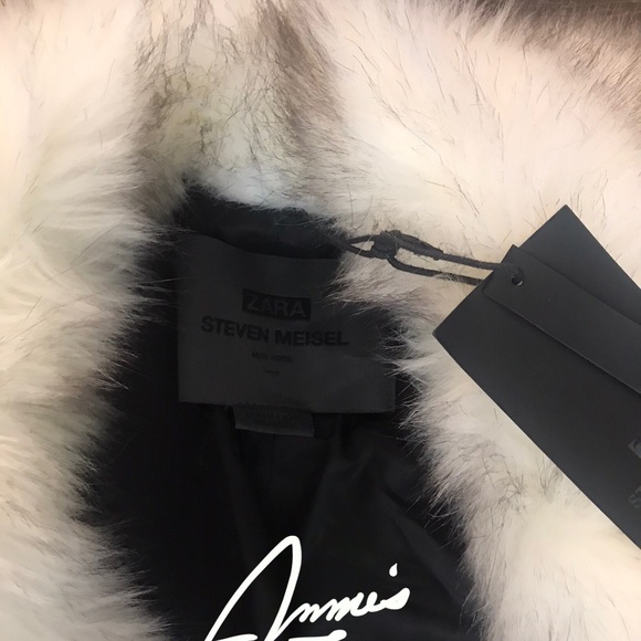 ZARA Women's Faux Fur Coat Steven Meisel(Light Beige, US M/EUR M) - Picture 9 of 11